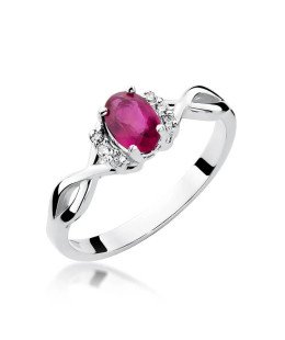 Ruby ring white gold 0.60ct