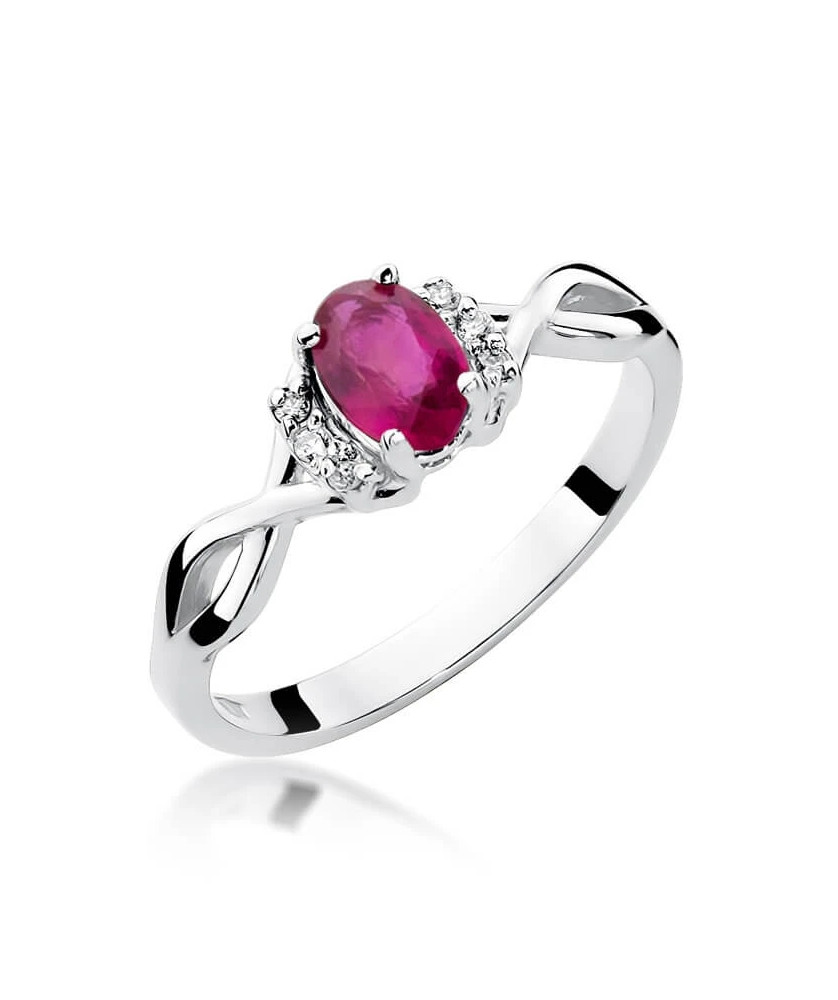 Ruby ring white gold 0.60ct