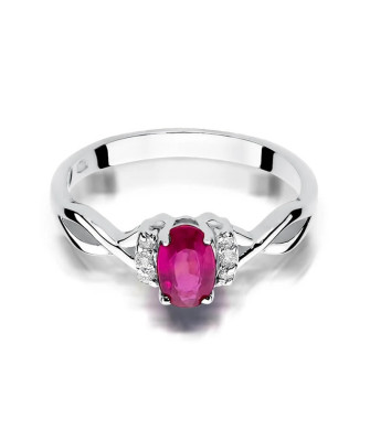 Rubin pierścionek białe złoto 0,60ct