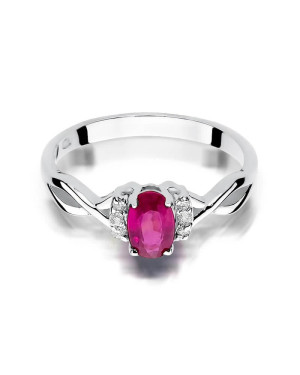 Rubin pierścionek białe złoto 0,60ct