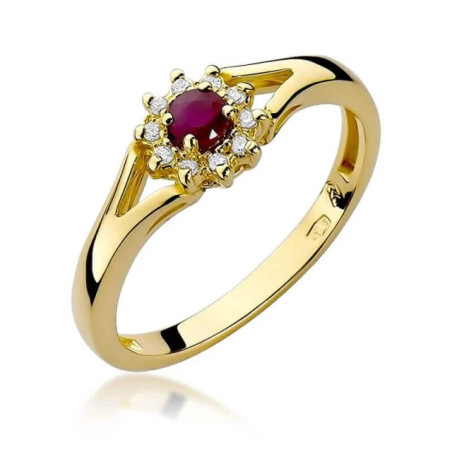 Gold ring with diamond EY-185 ruby ​​| GoldJewellery