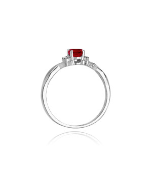Rubin pierścionek białe złoto 0,60ct