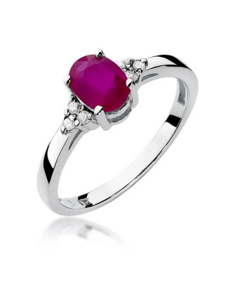 Gold ring with ruby white gold 1.00ct