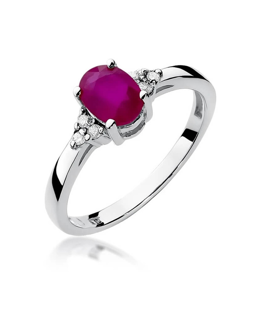 Gold ring with ruby white gold 1.00ct