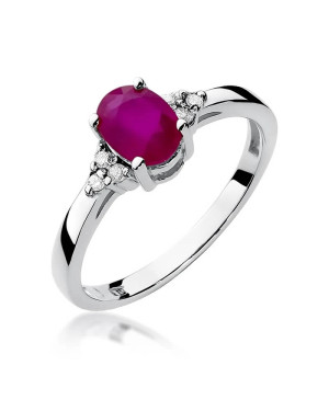 Gold ring with ruby white gold 1.00ct