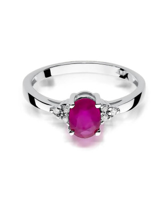 Gold ring with ruby white gold 1.00ct