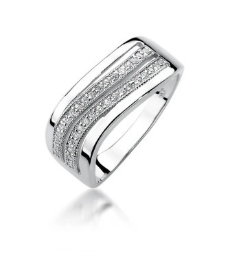 Pierścionek z diamentami białe złoto 0,18ct