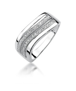 Pierścionek z diamentami białe złoto 0,18ct