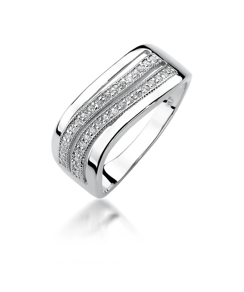 Pierścionek z diamentami białe złoto 0,18ct