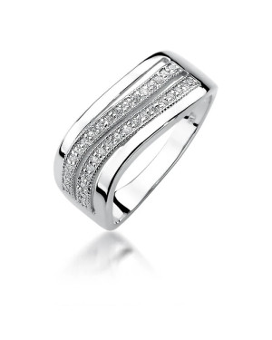 Pierścionek z diamentami białe złoto 0,18ct