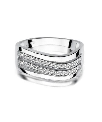 Pierścionek z diamentami białe złoto 0,18ct