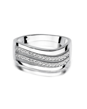 Pierścionek z diamentami białe złoto 0,18ct