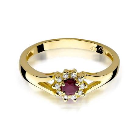 Gold ring with diamond EY-185 ruby ​​| GoldJewellery