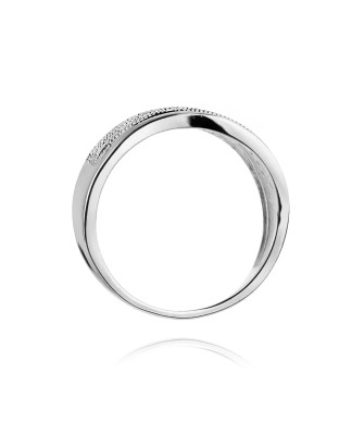 Pierścionek z diamentami białe złoto 0,18ct