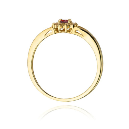 Gold ring with diamond EY-185 ruby ​​| GoldJewellery