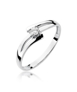 Pierścionek zaręczynowy diament białe złoto 0,10ct
