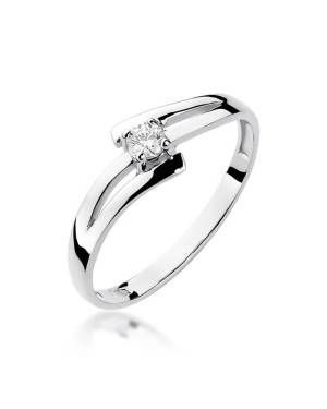 Pierścionek zaręczynowy diament białe złoto 0,10ct