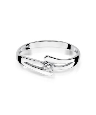 Engagement ring diamond white gold 0.10ct