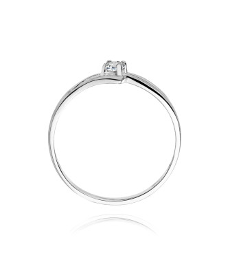 Pierścionek zaręczynowy diament białe złoto 0,10ct
