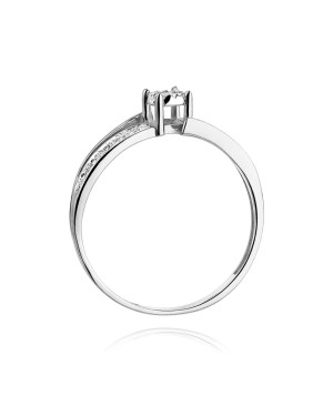 Gold ring with diamonds white gold 0.10ct
