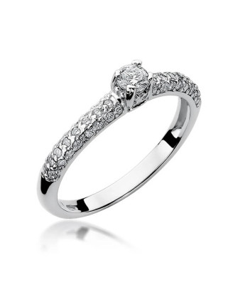 Gold ring with diamonds white gold 0.36ct
