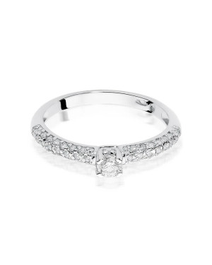 Złoty pierścionek z diamentami białe złoto 0,36ct