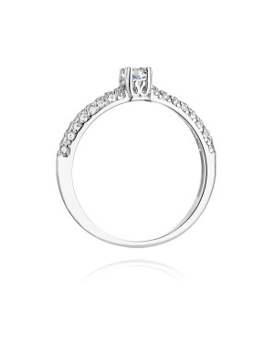 Złoty pierścionek z diamentami białe złoto 0,36ct