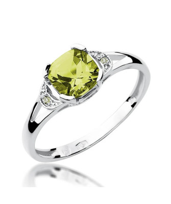 Ring with peridot white gold 1.00ct