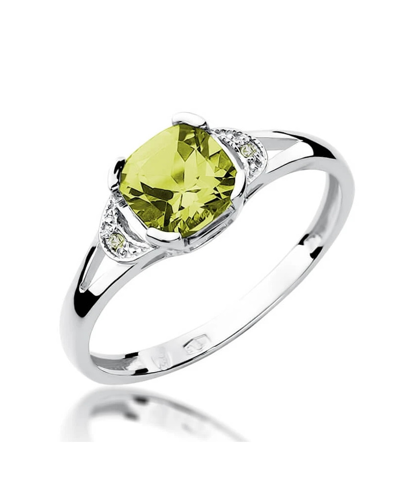 Ring with peridot white gold 1.00ct