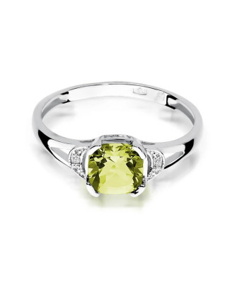 Ring with peridot white gold 1.00ct