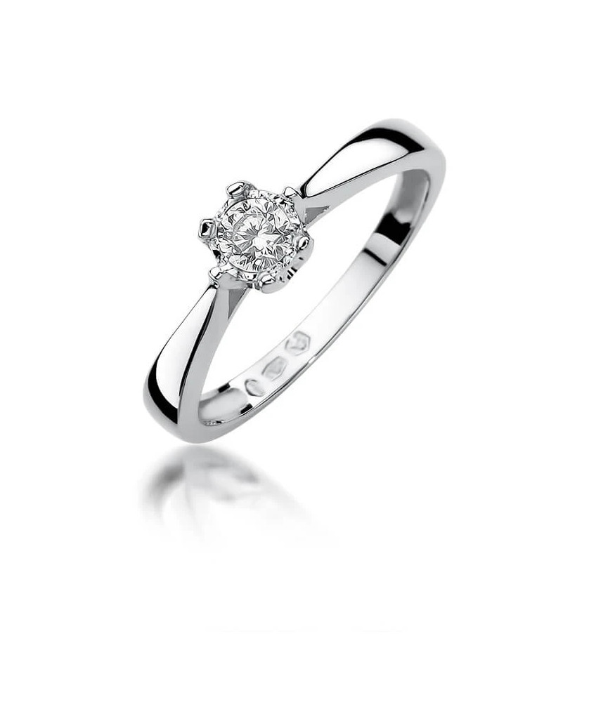 Złoty pierścionek z diamentem Białe złoto EW-429 0,20 ct