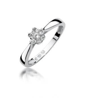 Złoty pierścionek z diamentem Białe złoto EW-429 0,20 ct