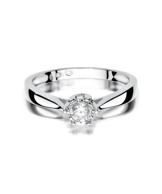 Złoty pierścionek z diamentem Białe złoto EW-429 0,20 ct