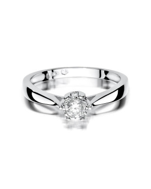 Złoty pierścionek z diamentem Białe złoto EW-429 0,20 ct
