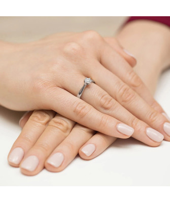 Gold ring with diamond White gold EW-429 0.20 ct