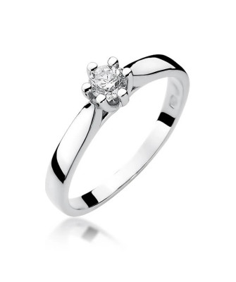 Złoty pierścionek z diamentem Białe złoto EW-222B 0,25ct
