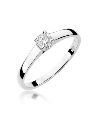 Złoty pierścionek z diamentem Białe złoto EW-239 0,20ct