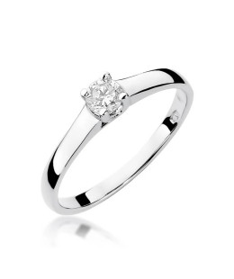 Złoty pierścionek z diamentem Białe złoto EW-239 0,20ct