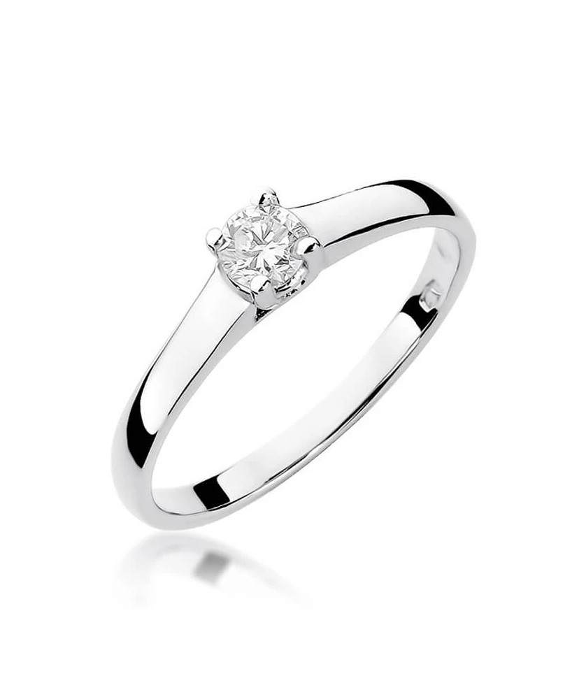 Złoty pierścionek z diamentem Białe złoto EW-239 0,20ct