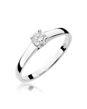 Złoty pierścionek z diamentem Białe złoto EW-239 0,20ct