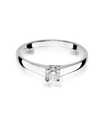 Złoty pierścionek z diamentem Białe złoto EW-239 0,20ct