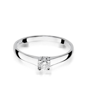 Złoty pierścionek z diamentem Białe złoto EW-239 0,20ct