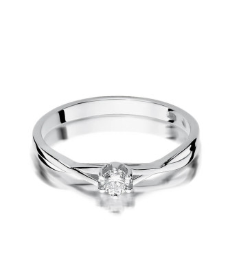 Złoty pierścionek z diamentem Białe złoto EW-340 0,12ct
