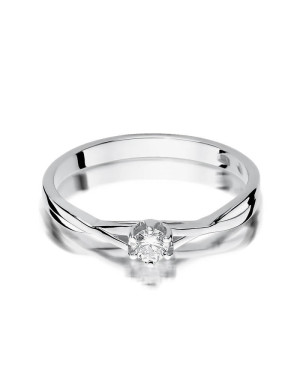 Złoty pierścionek z diamentem Białe złoto EW-340 0,12ct