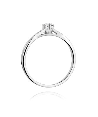 Złoty pierścionek z diamentem Białe złoto EW-340 0,12ct