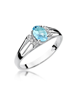 Pierścionek topaz białe złoto 0,50ct