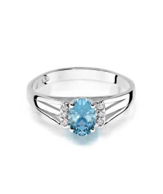 Pierścionek topaz białe złoto 0,50ct