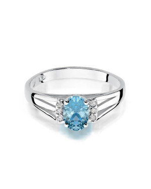 Pierścionek topaz białe złoto 0,50ct
