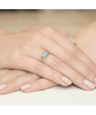 Topaz ring white gold 0.50ct