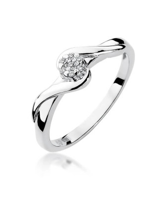 Diamond ring white gold 0.04ct